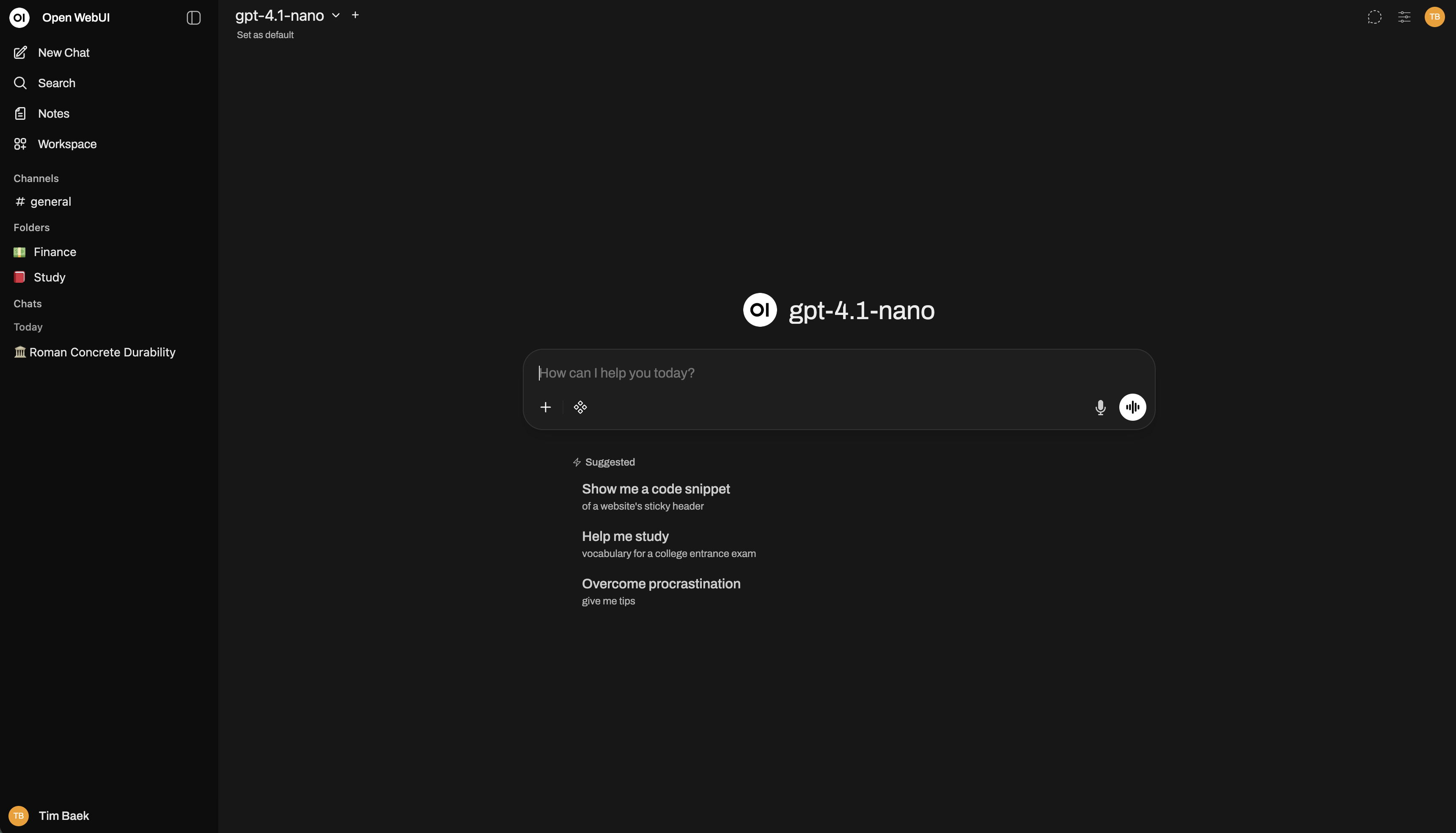open-webui 界面截图