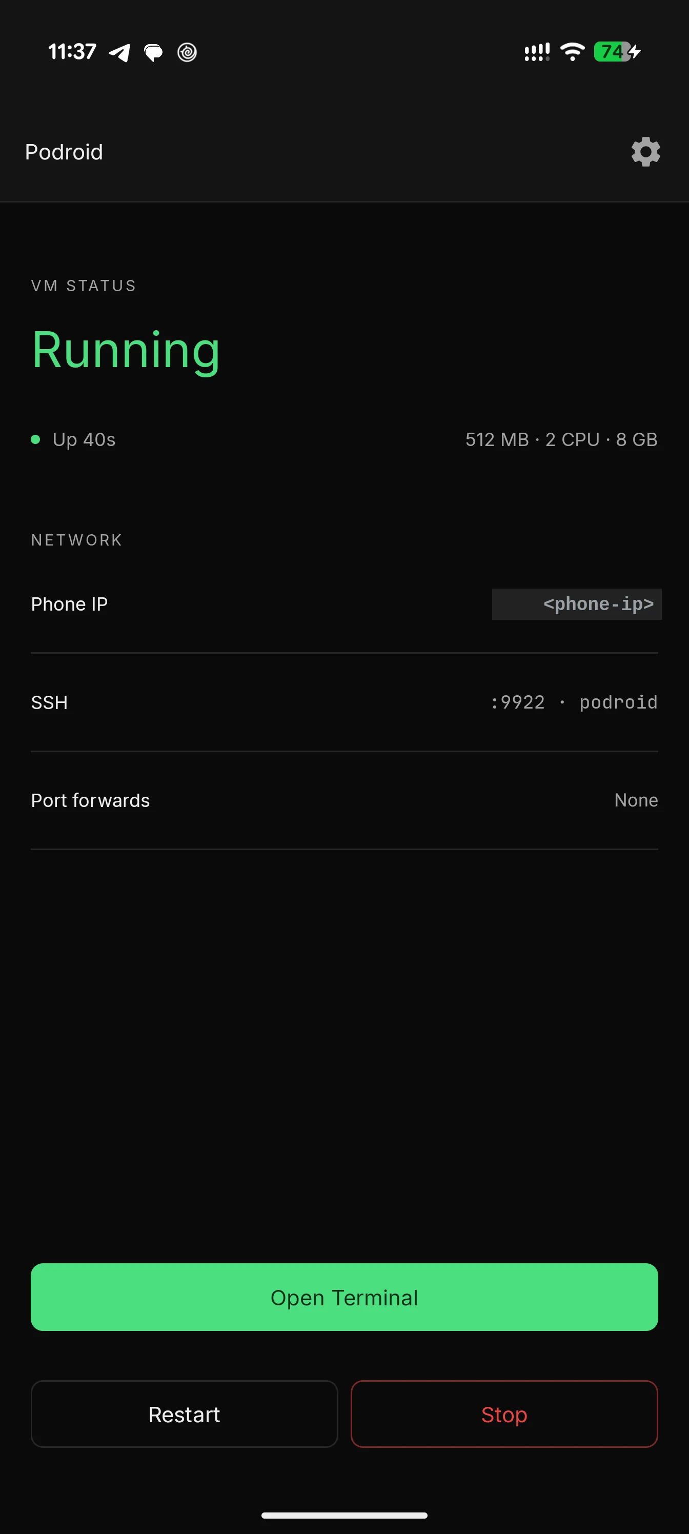 Podroid 界面截图
