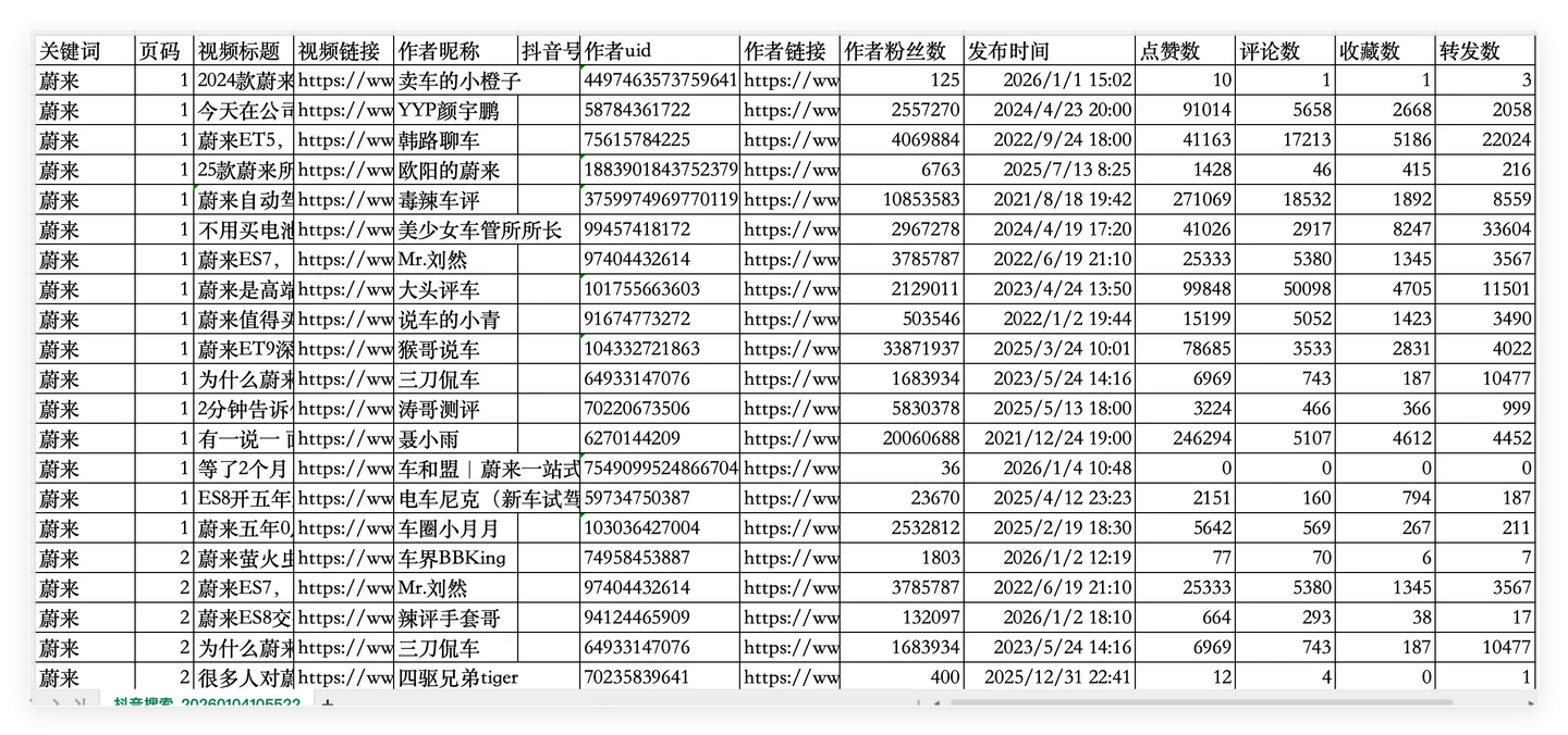 douyin_one_spider 界面截图