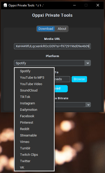 Oppxi-Private-Downloader 界面截图