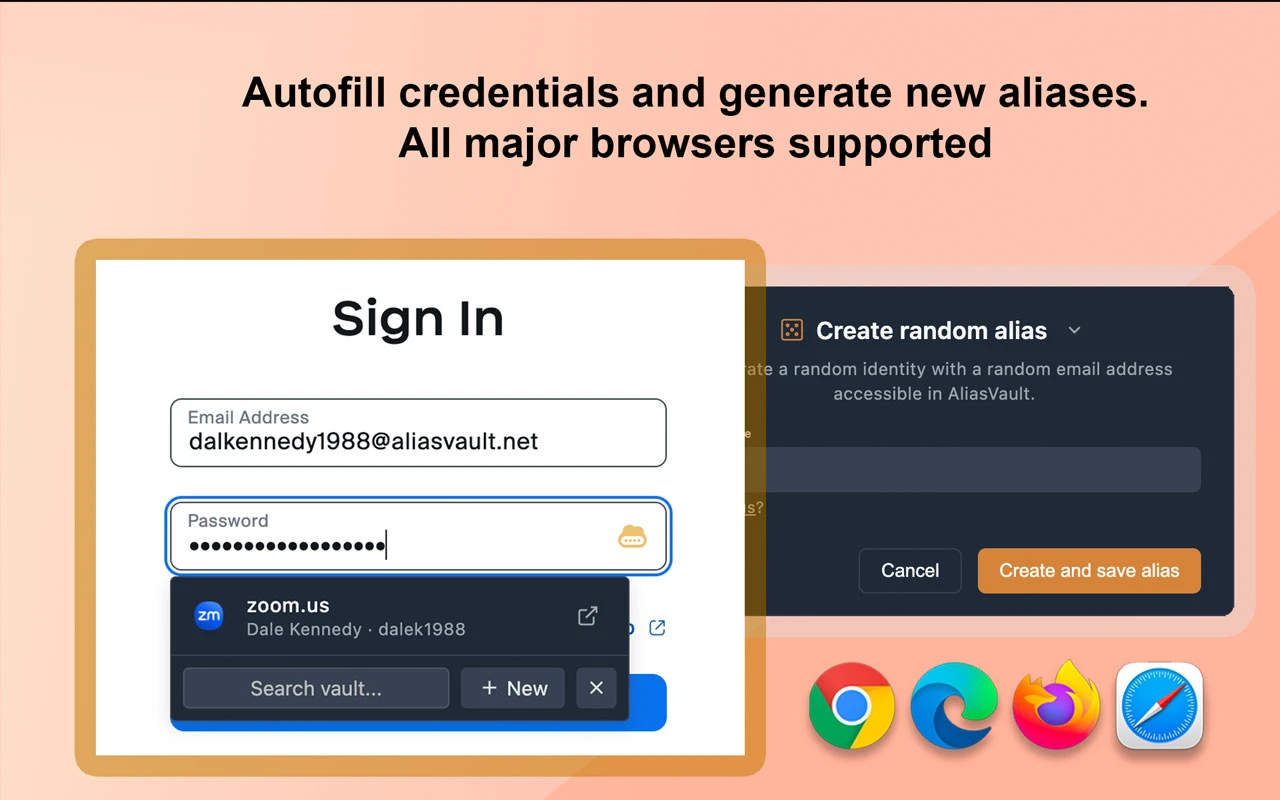aliasvault 界面截图