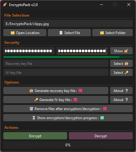 EncryptoPack 主界面