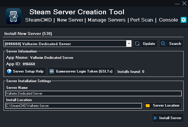 Steam-Server-Creation-Tool-V2 界面截图