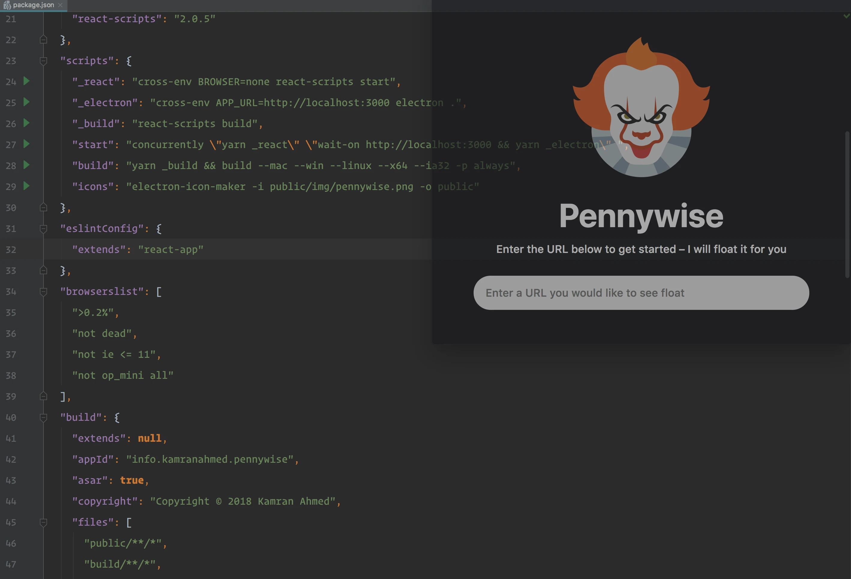 pennywise 界面截图