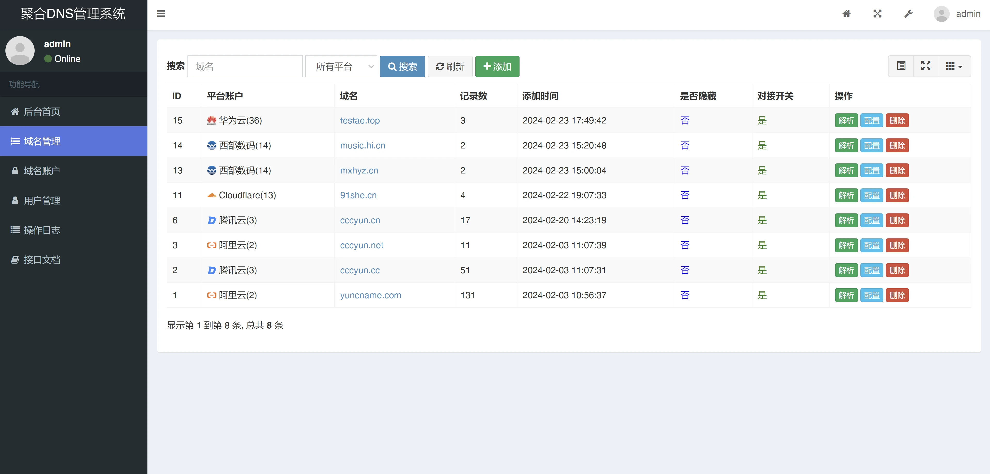 dnsmgr 界面截图