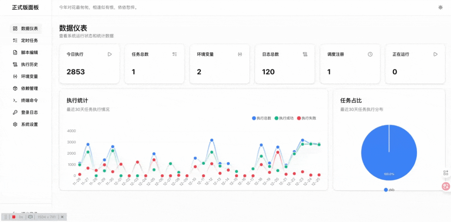 baihu-panel 界面截图