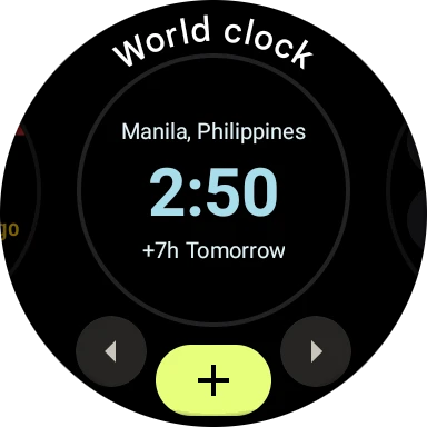 wearos-world-clock-tile 界面截图