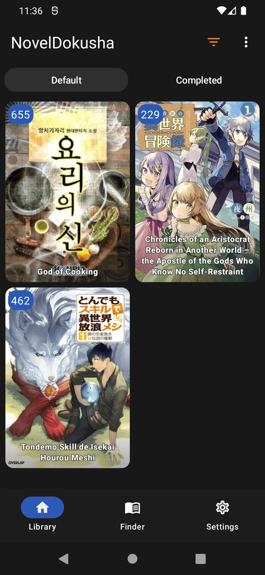 WebnovelReader 主界面