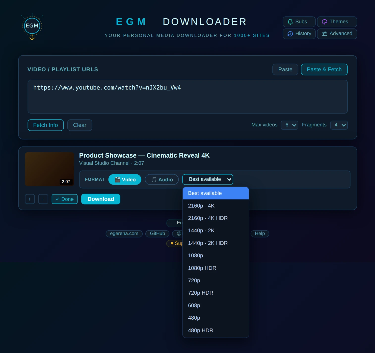 EGM-Downloader 界面截图