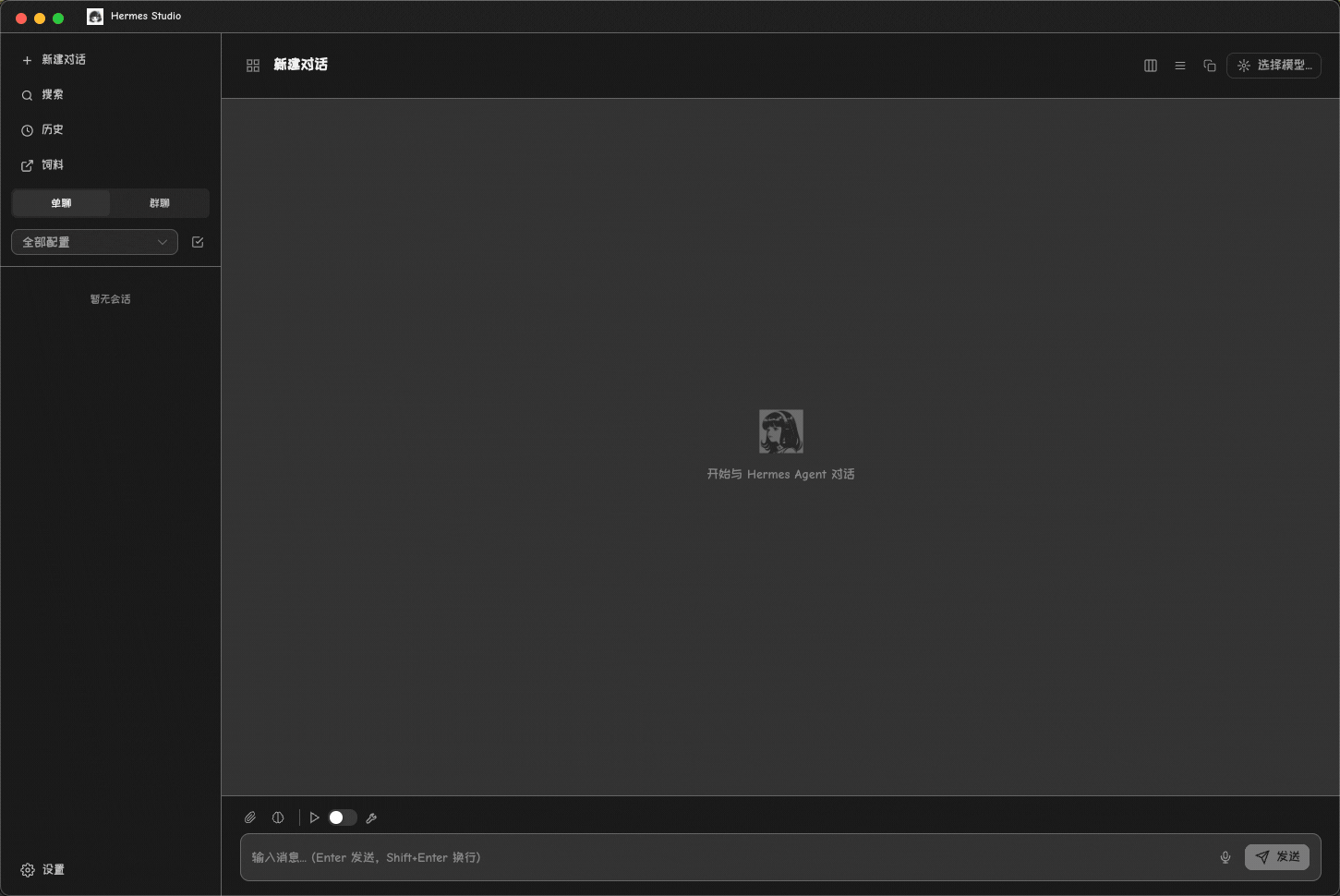 hermes-studio 主界面