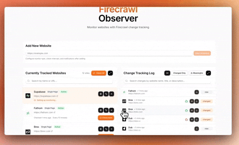 firecrawl-observer 主界面