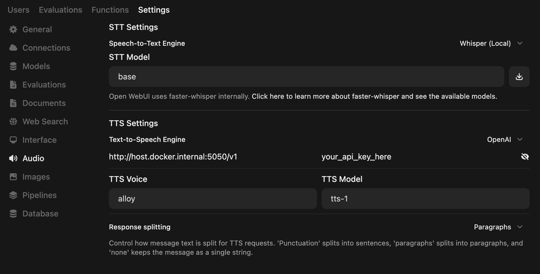 openai-edge-tts 主界面