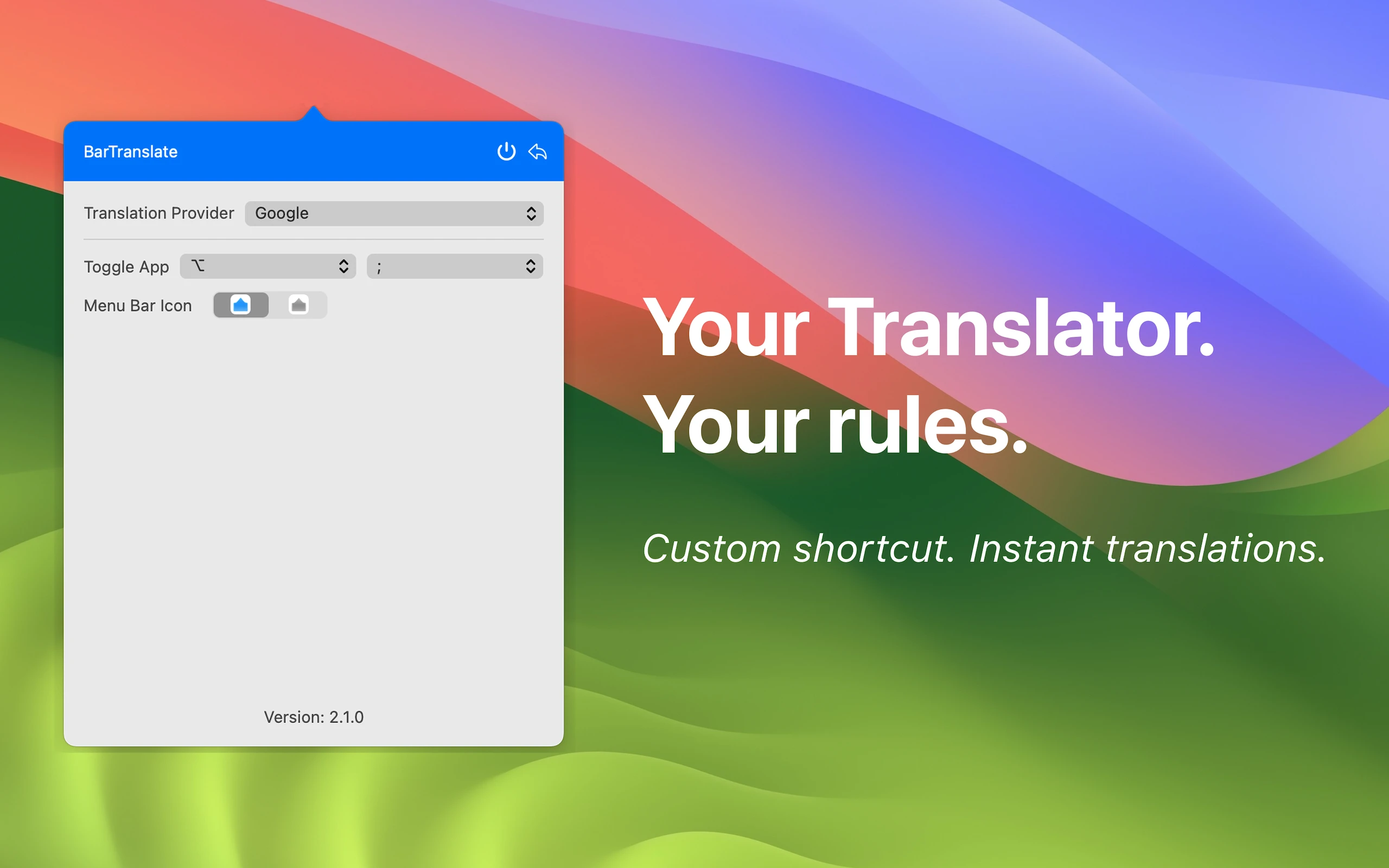 BarTranslate 界面截图
