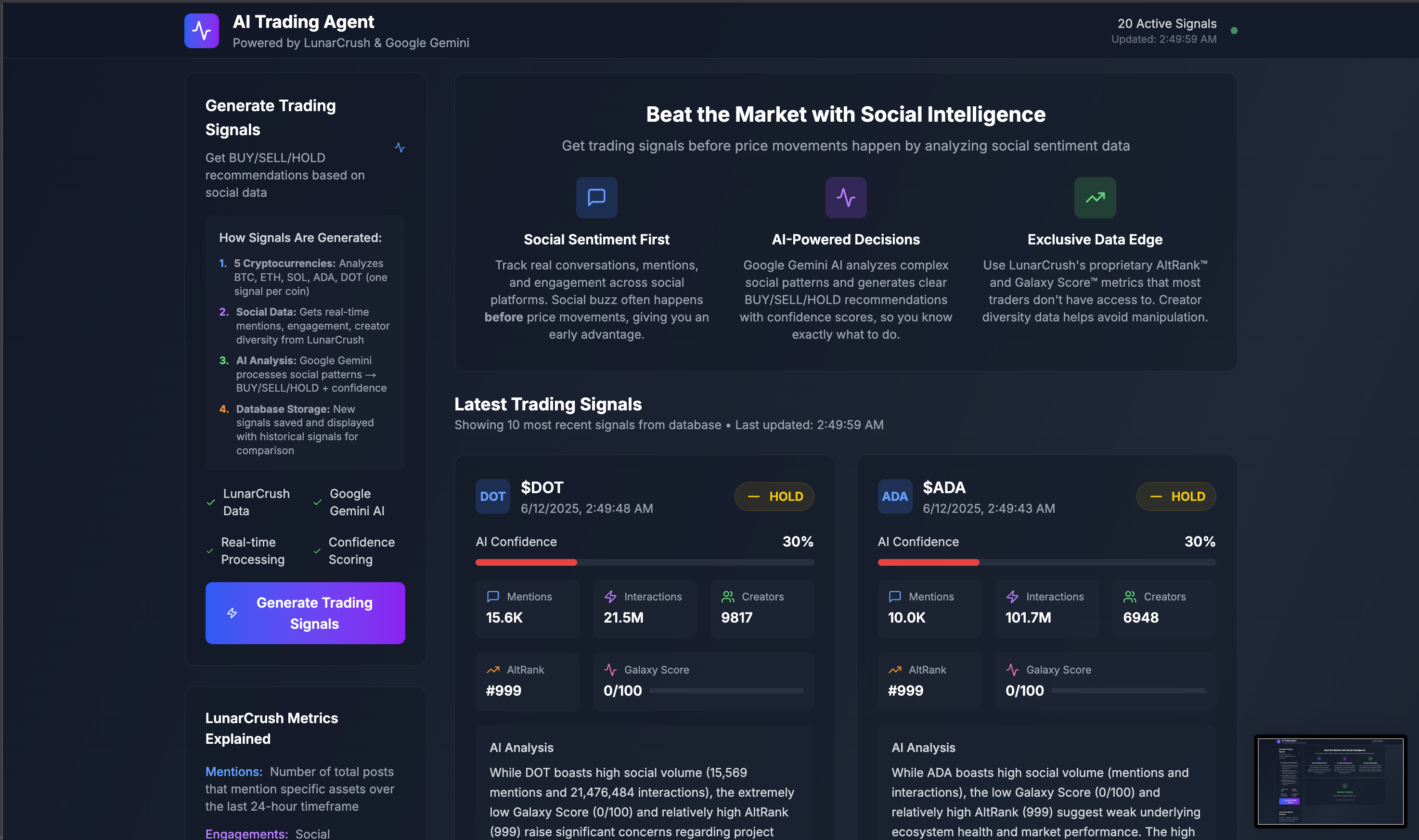 ai-trading-agent-gemini 主界面