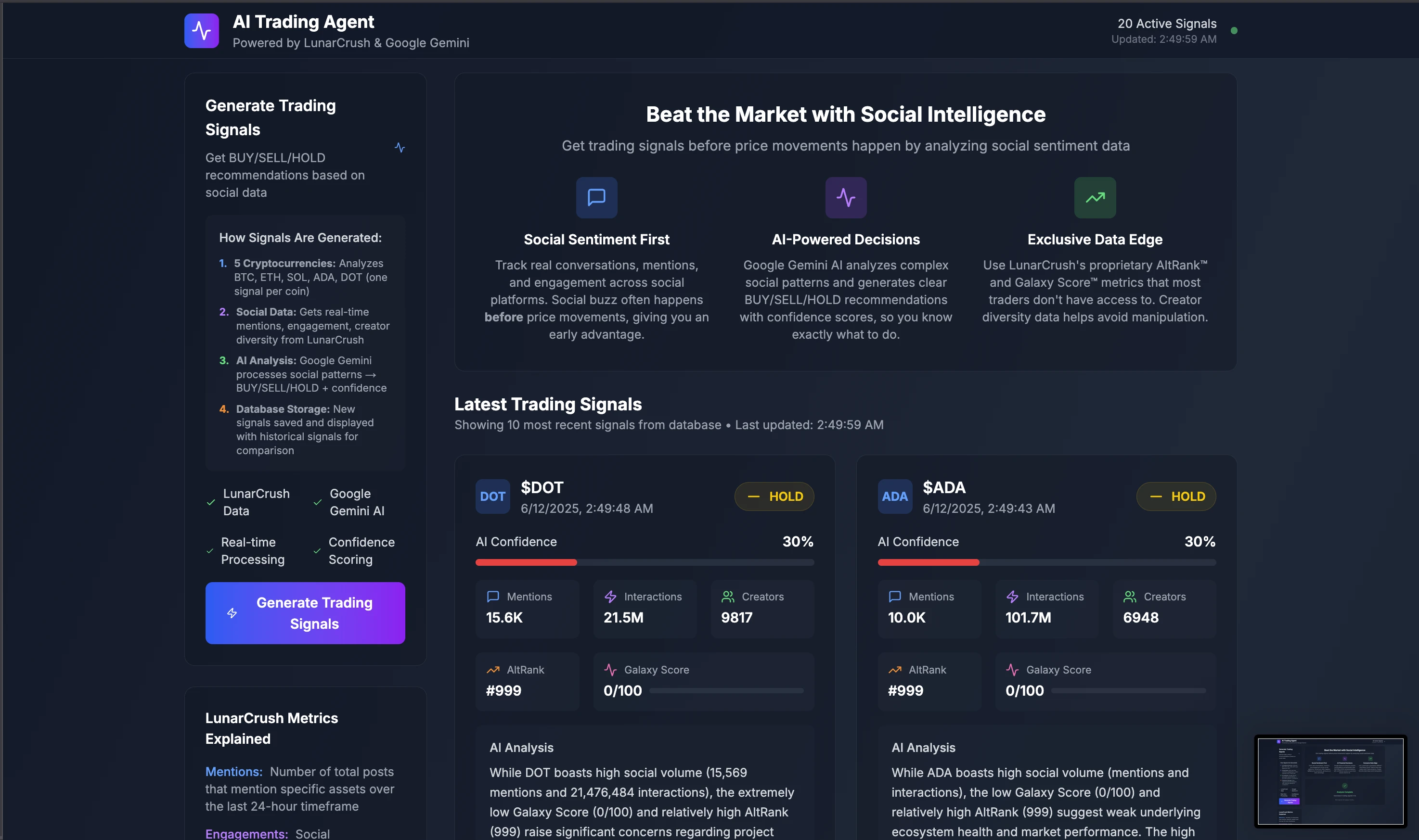 ai-trading-agent-gemini 主界面