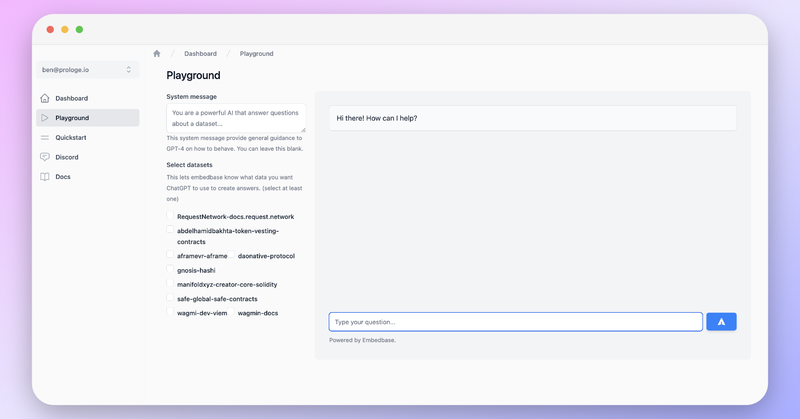 embedbase 主界面