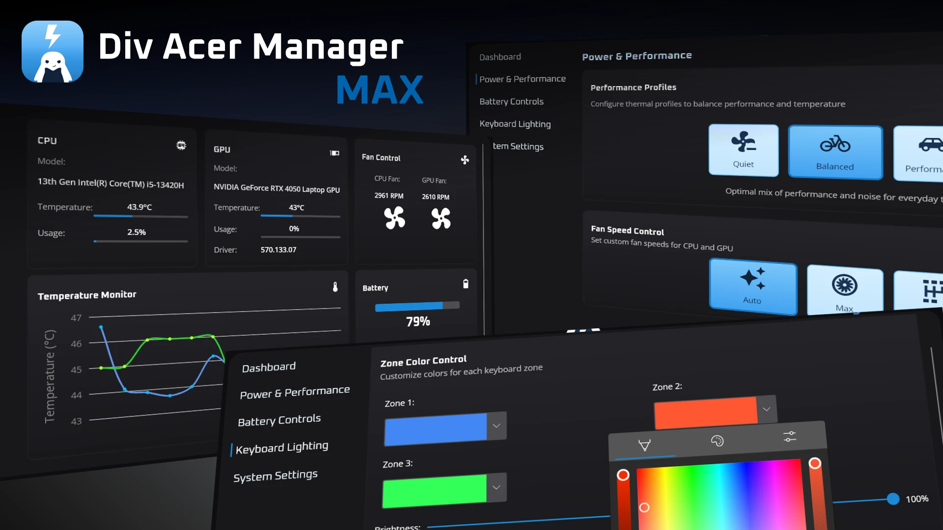 Div-Acer-Manager-Max 主界面