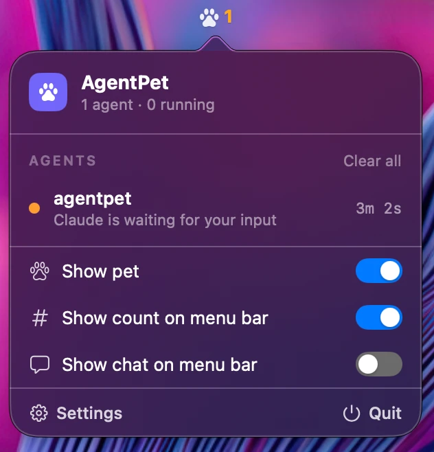 agentpet 界面截图