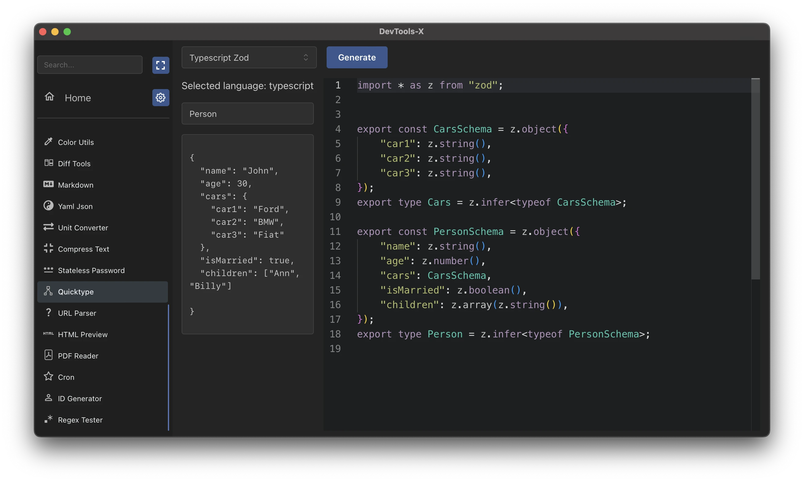 devtools-x 界面截图