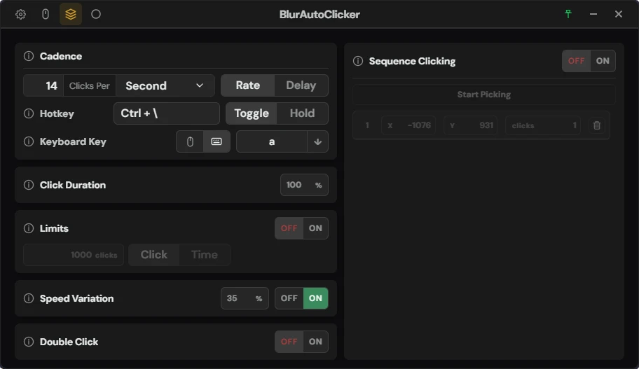 Blur-AutoClicker 主界面