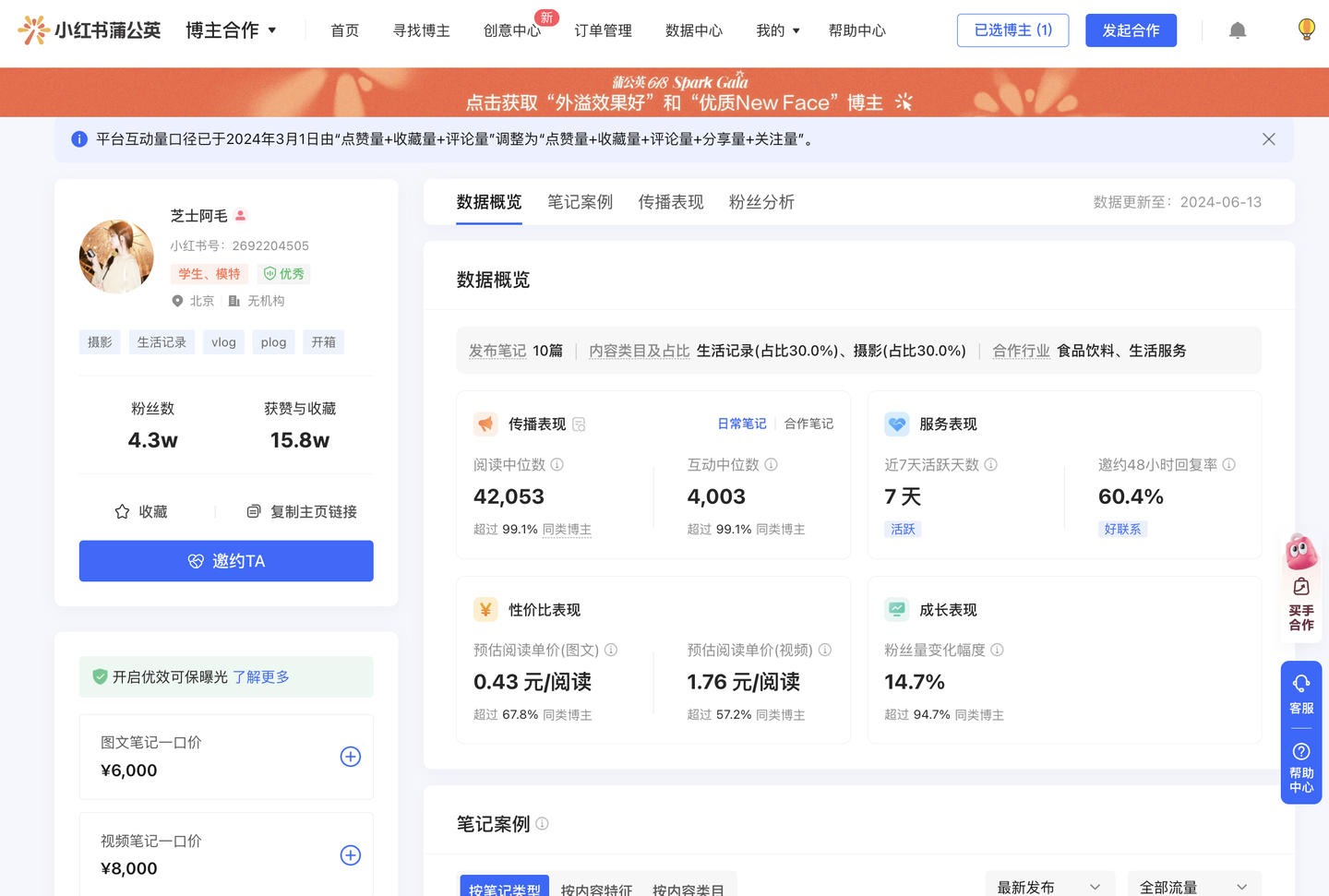 pgy_spider 界面截图