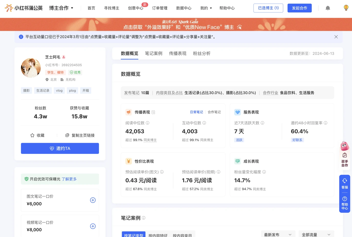 pgy_spider 界面截图