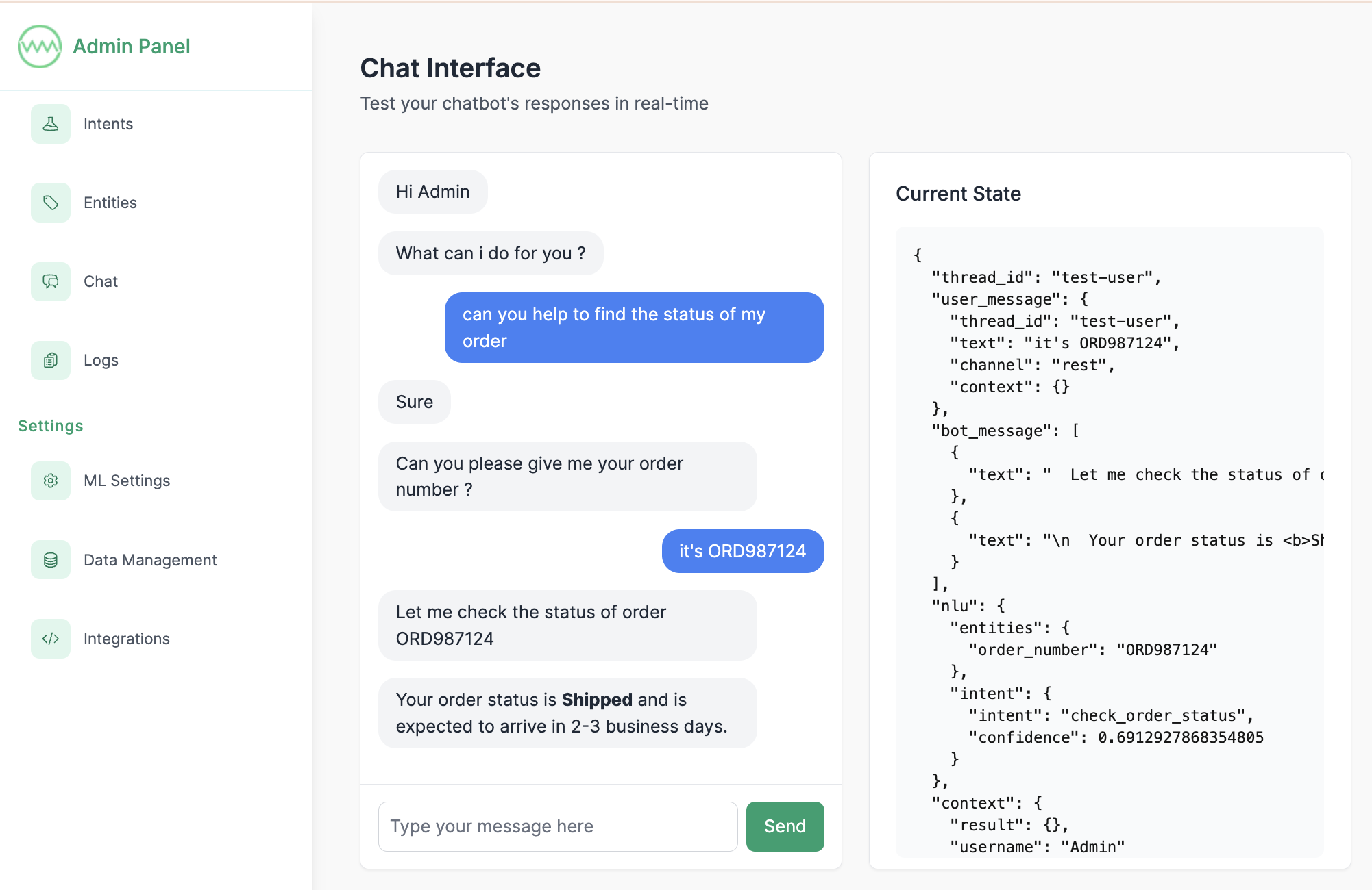 ai-chatbot-framework 主界面