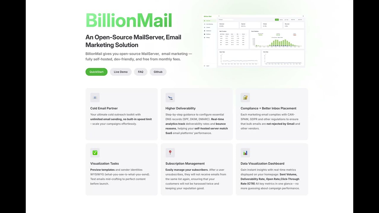 BillionMail 界面截图