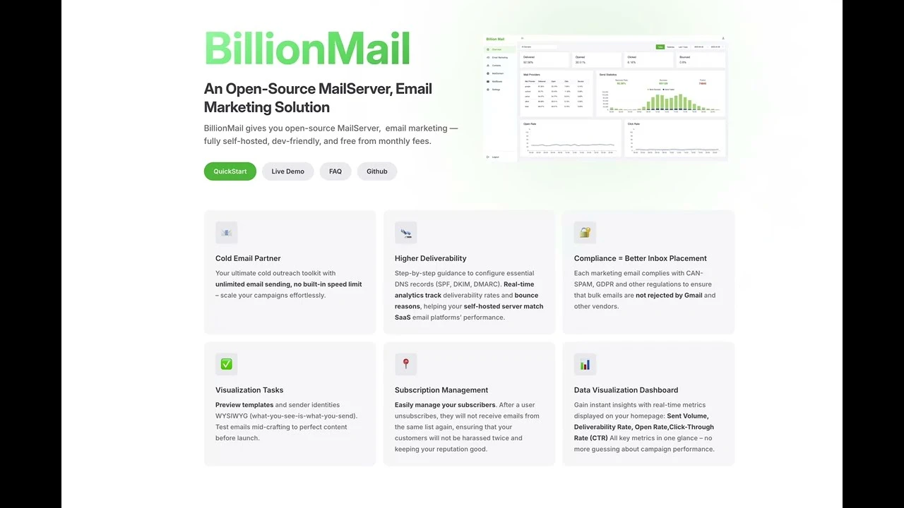 BillionMail 界面截图