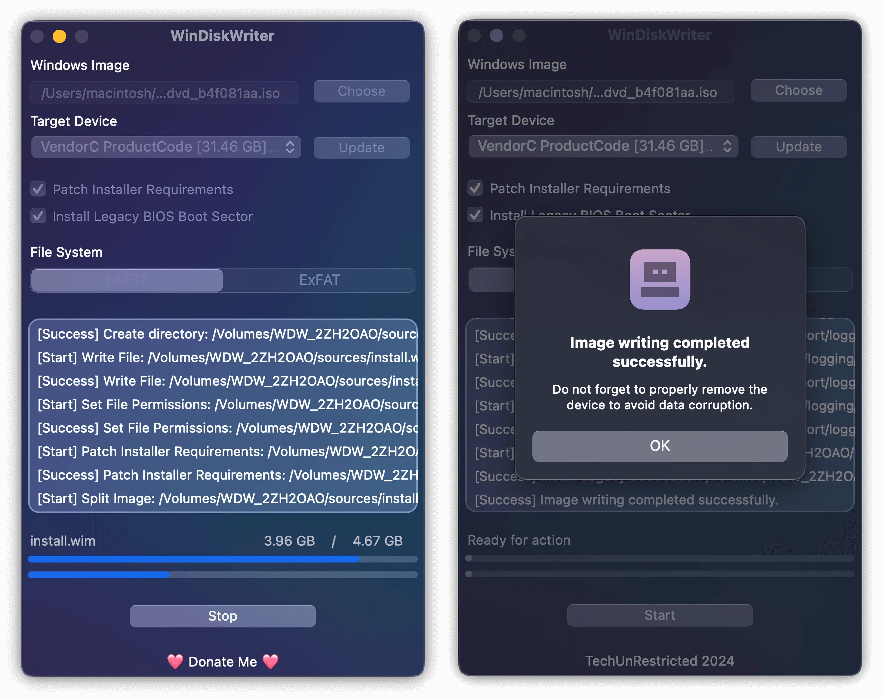 WinDiskWriter 界面截图
