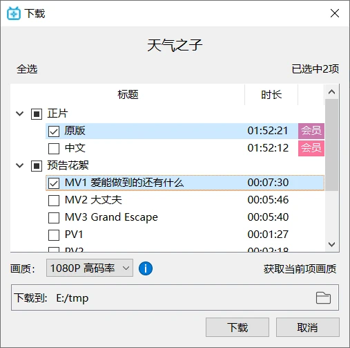 B23Downloader 界面截图