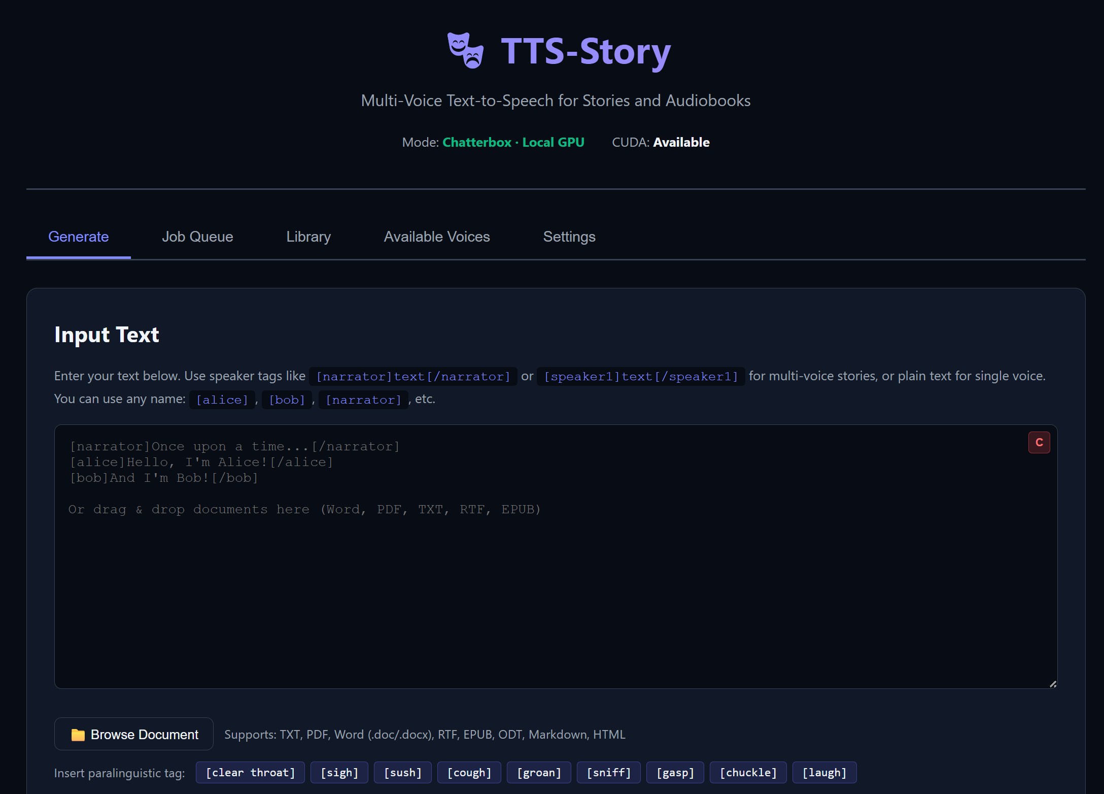 TTS-Story 主界面