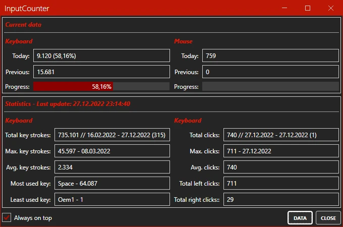 InputCounter 主界面