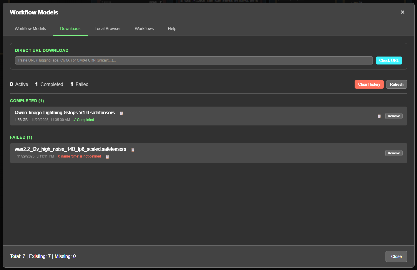 ComfyUI-Workflow-Models-Downloader 界面截图