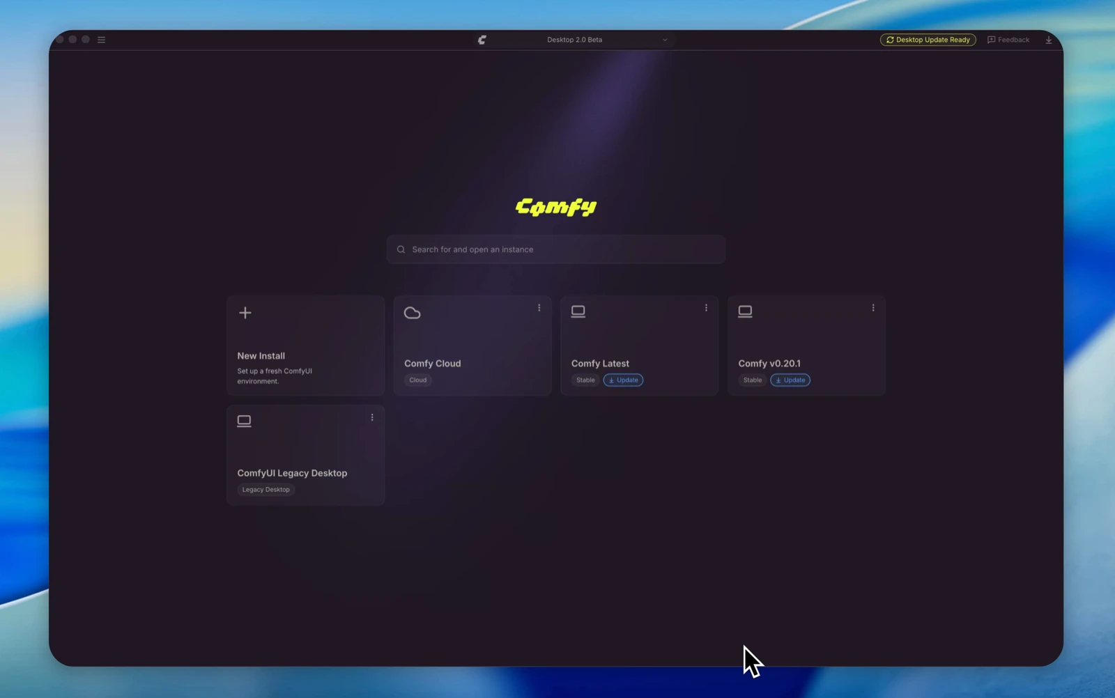 Comfy-Desktop 界面截图