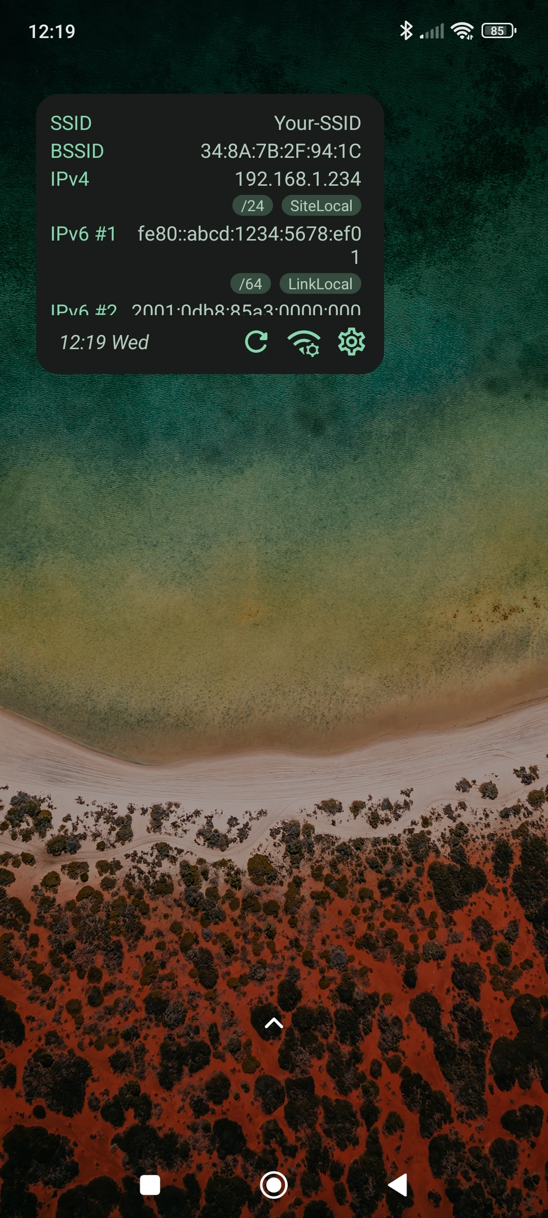 WiFi-Widget 界面截图