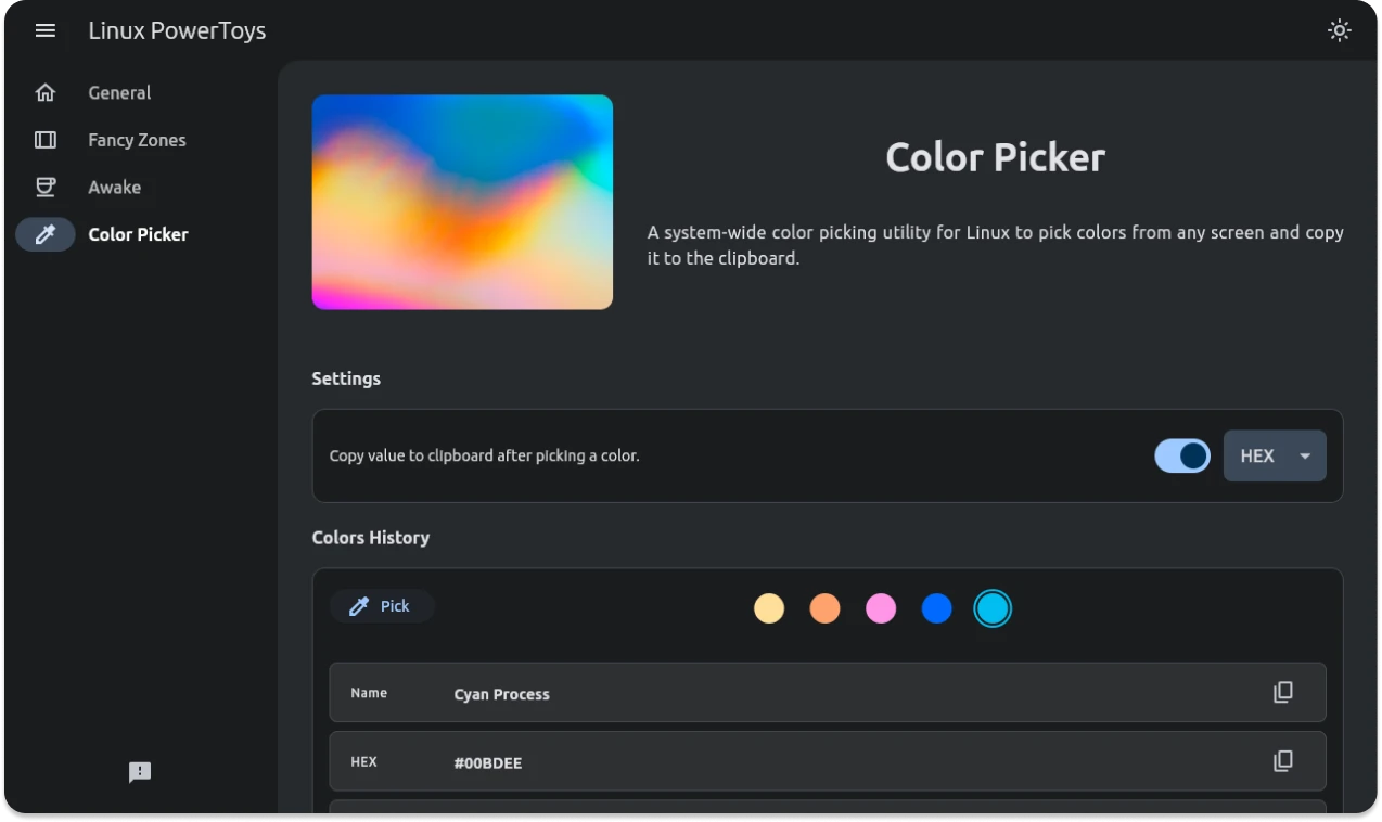 Linux-PowerToys 界面截图