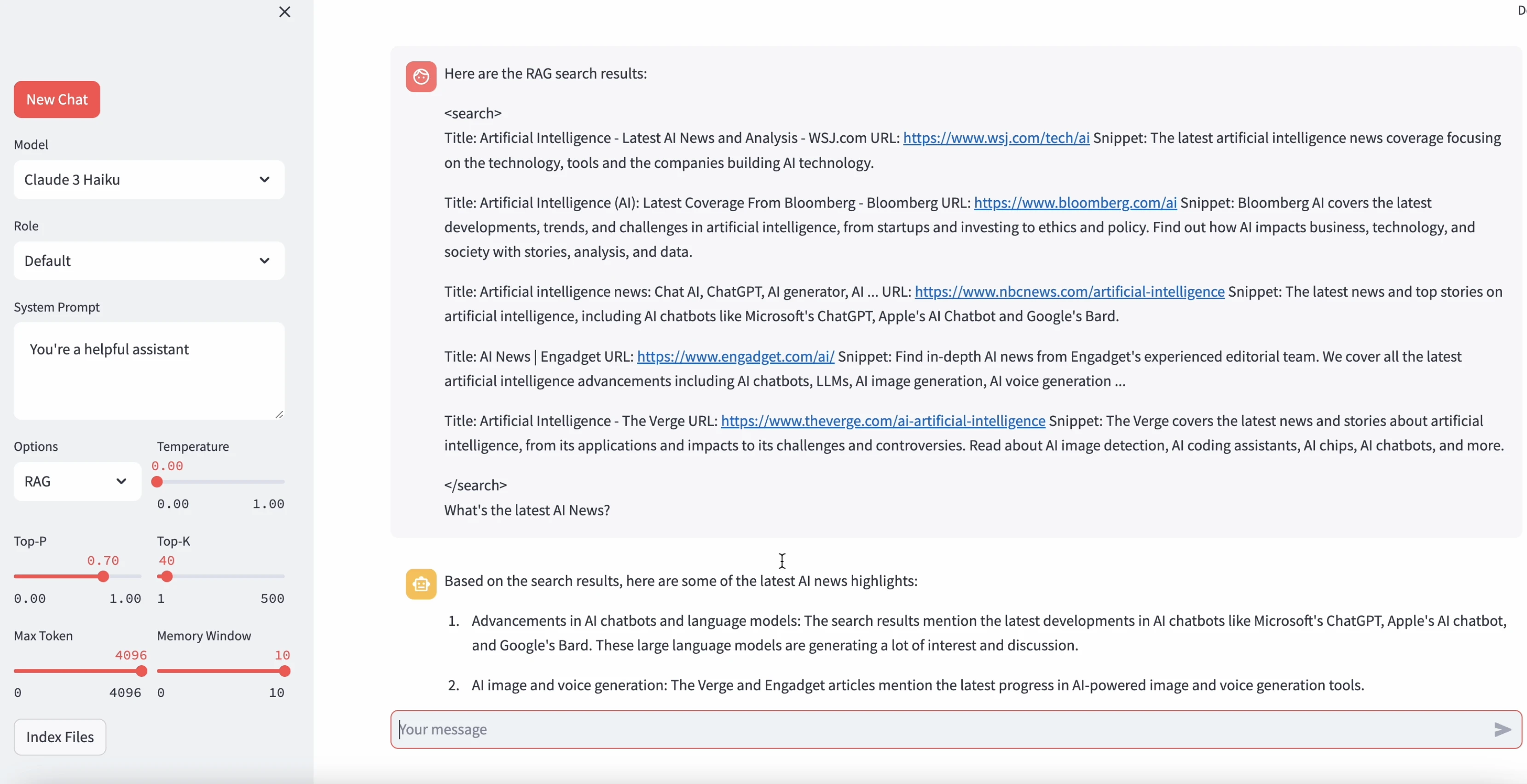Bedrock-ChatBot-with-LangChain-and-Streamlit 界面截图