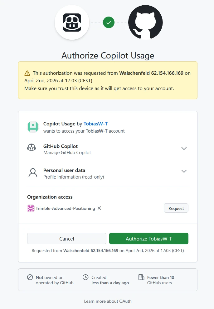 CopilotUsage 界面截图
