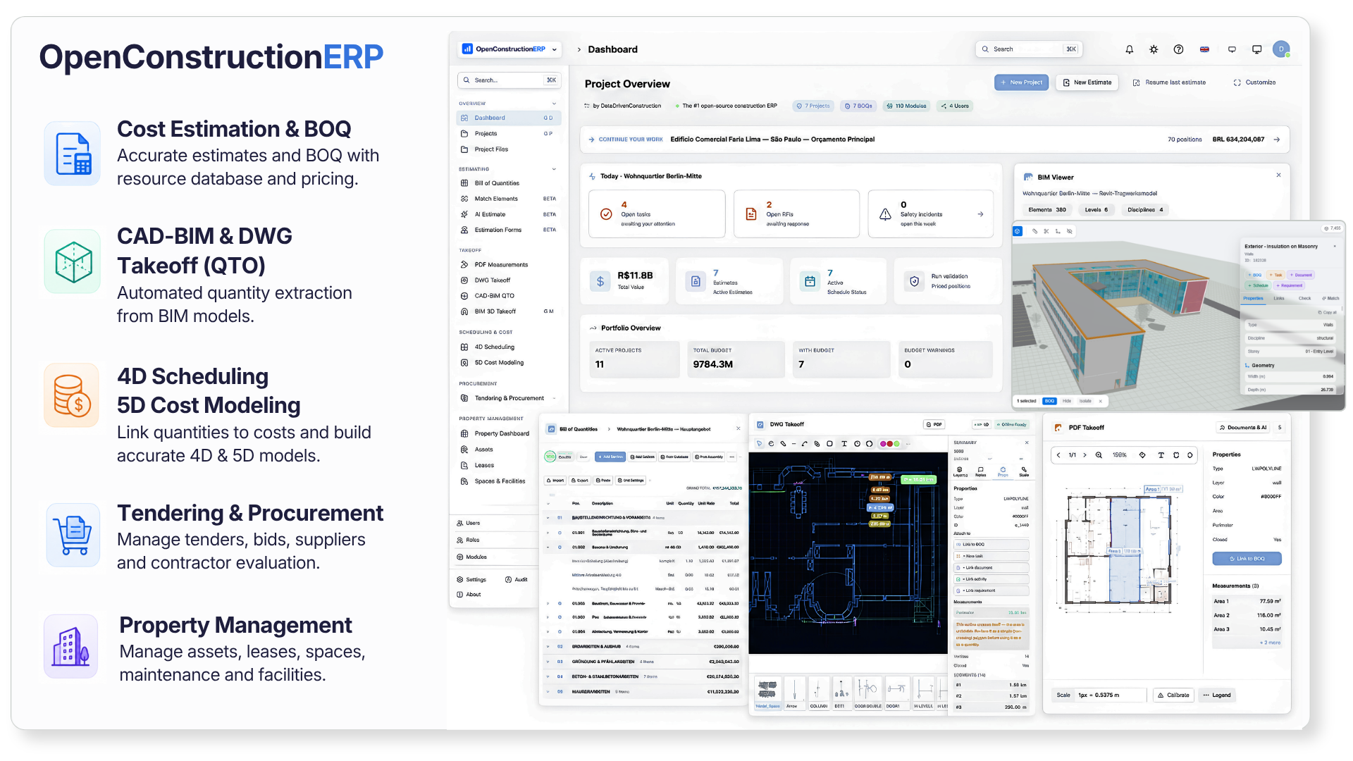 OpenConstructionERP 主界面