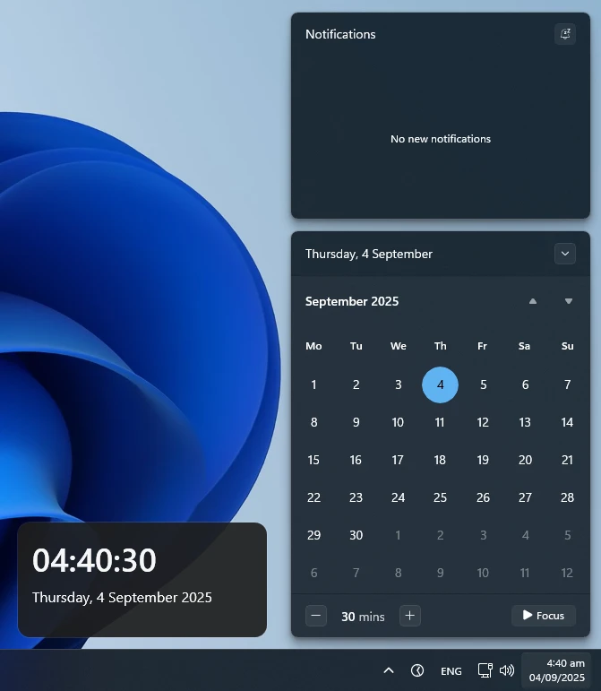 win11-extra-clock 主界面