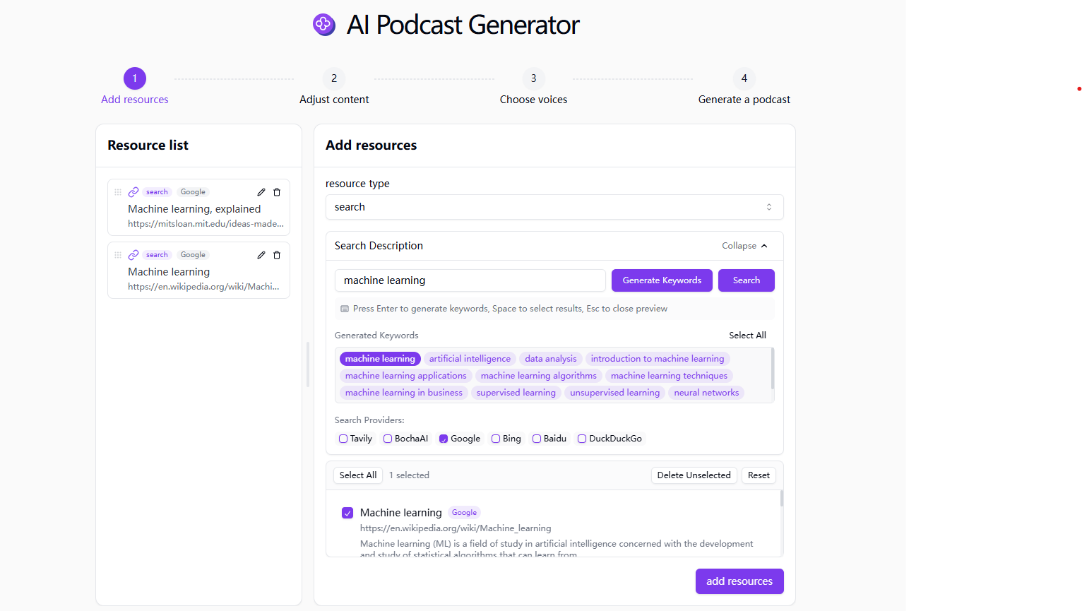 302_podcast_generator 界面截图