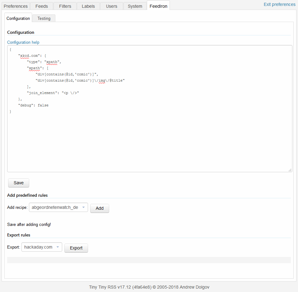 ttrss_plugin-feediron 主界面