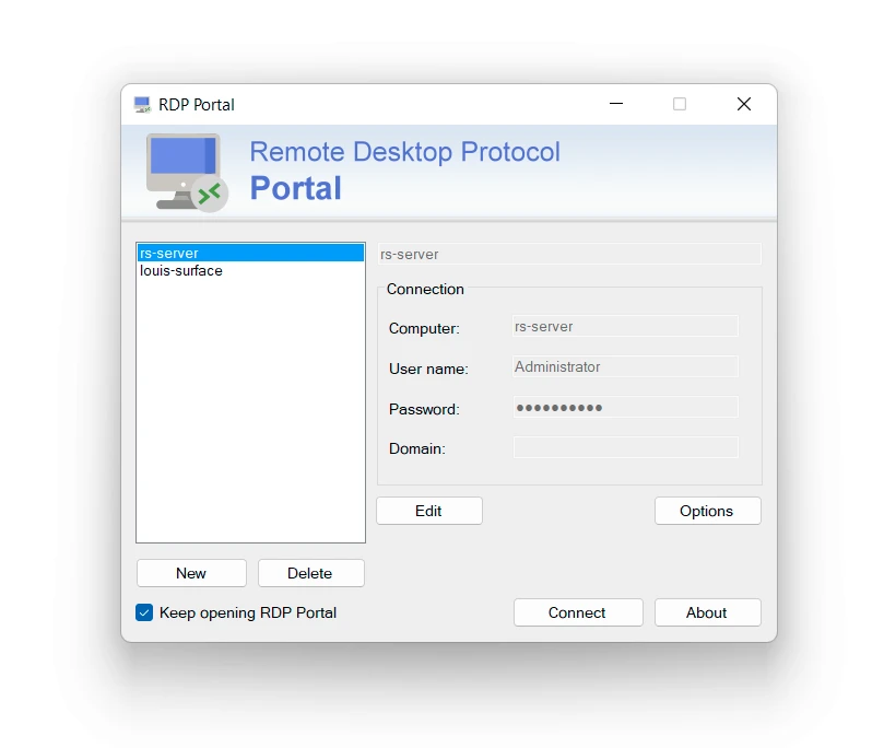 rdp-portal 主界面