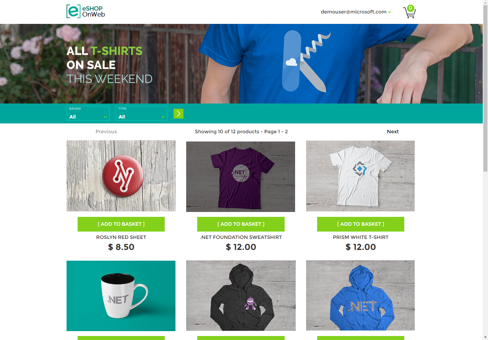 eShopOnWeb 主界面