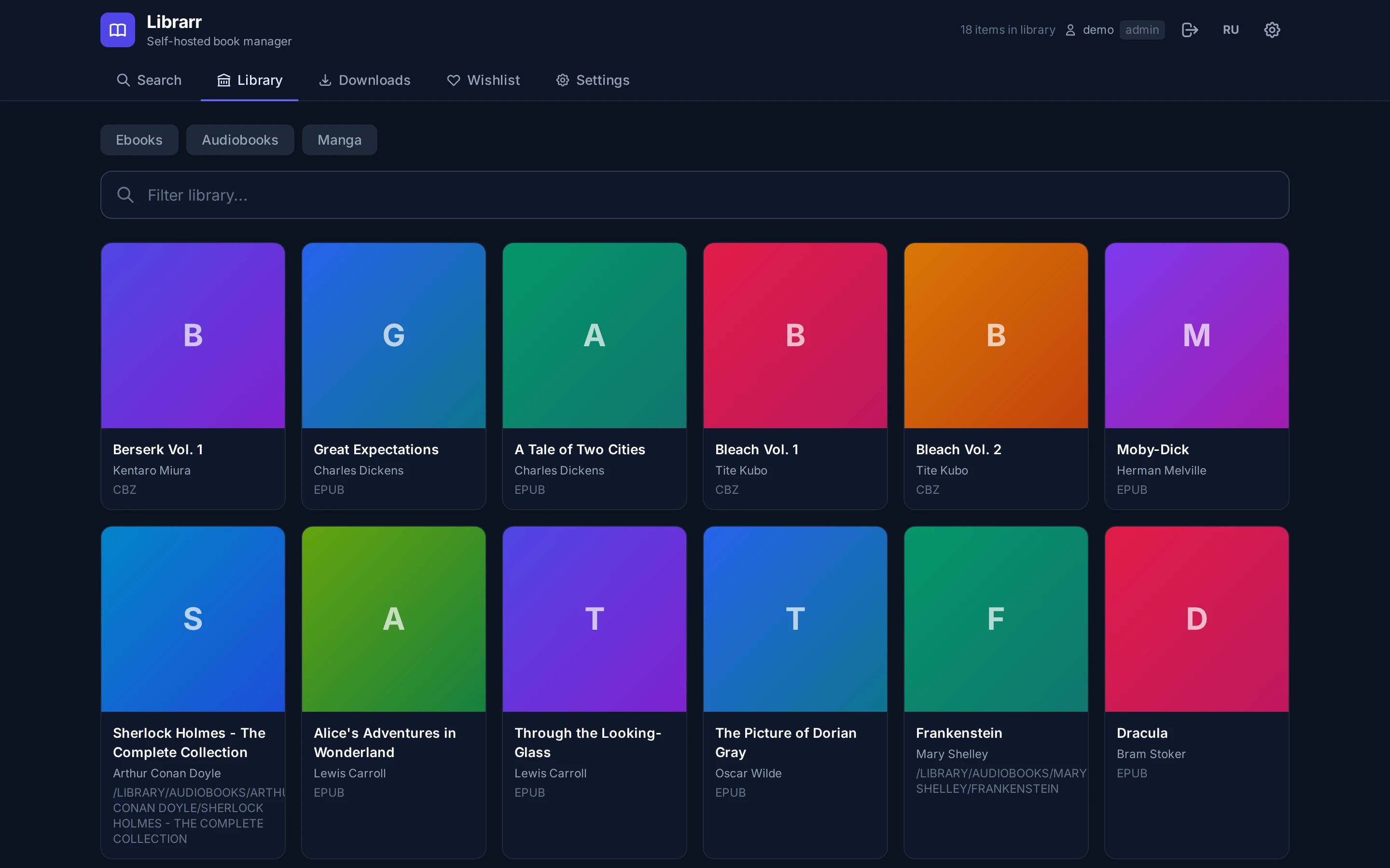 librarr 界面截图