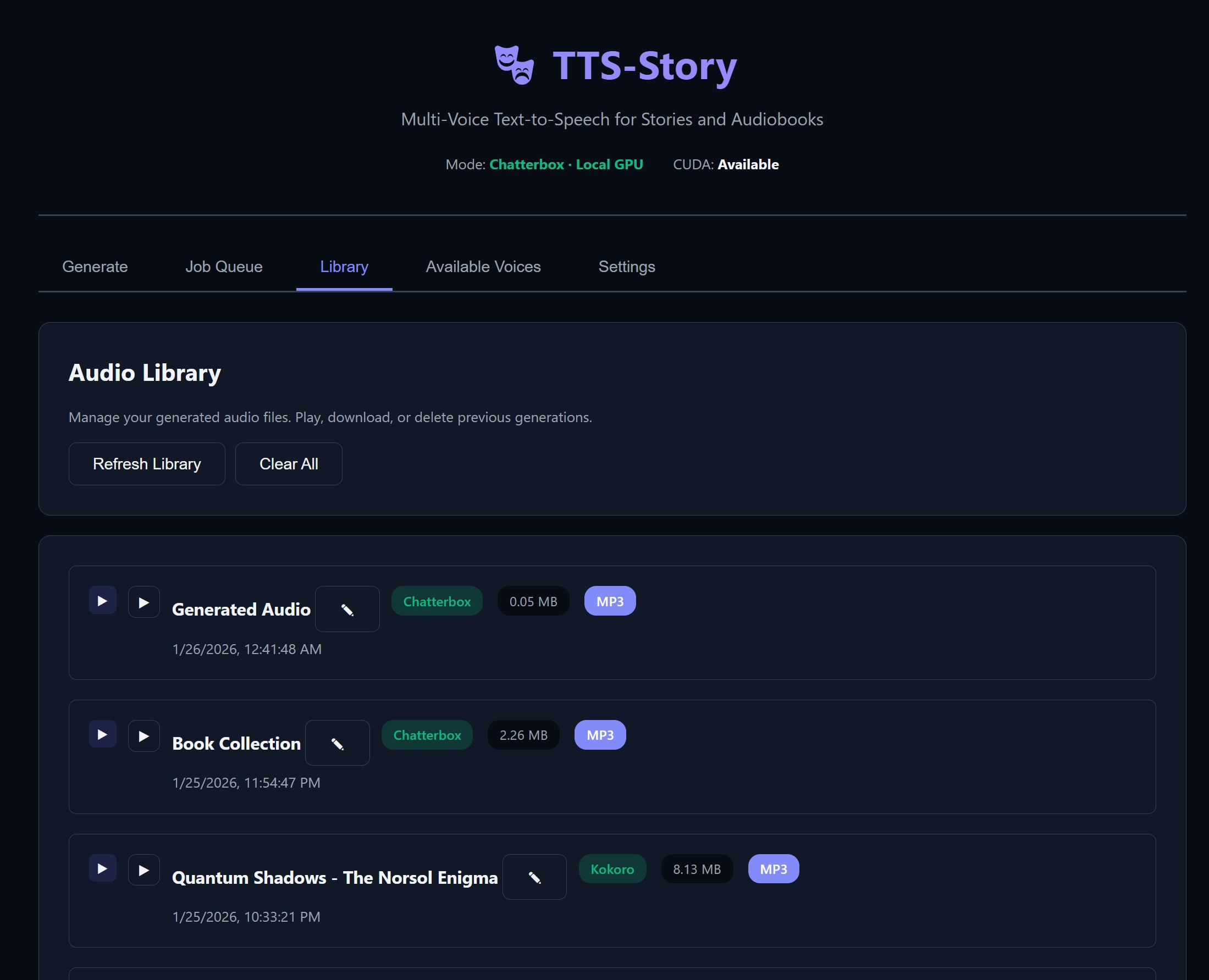 TTS-Story 界面截图