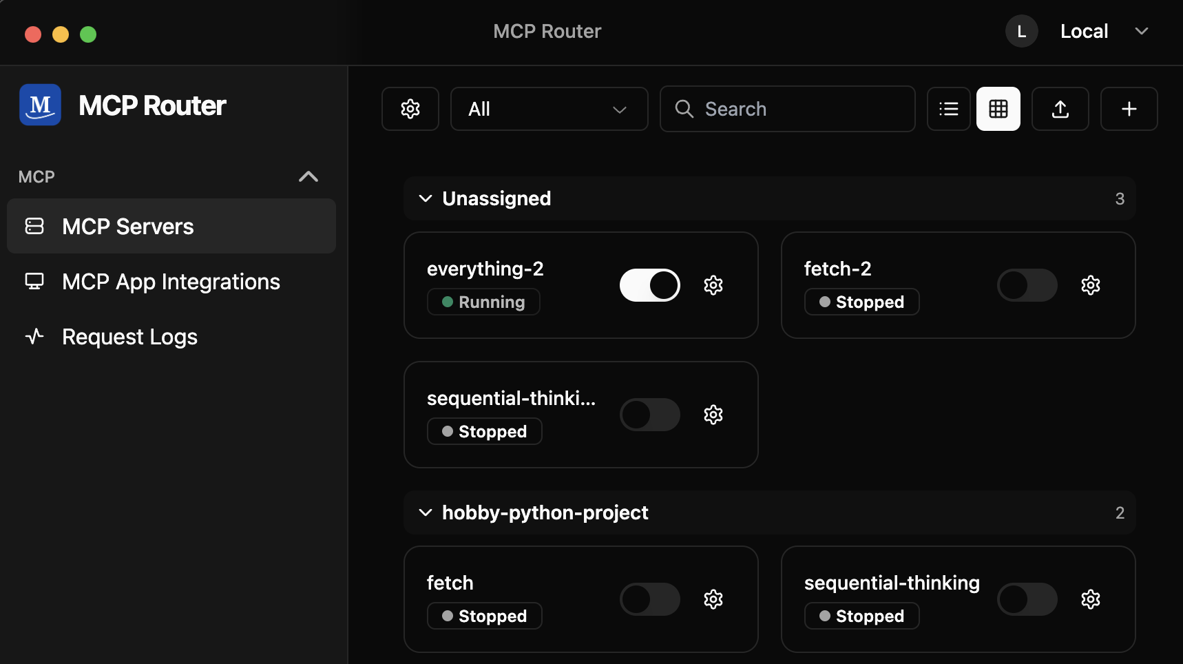 mcp-router 界面截图