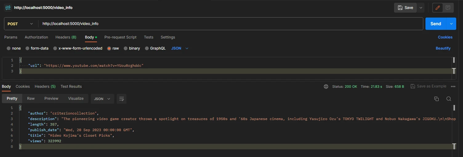 youtube-video-downloader-api 界面截图