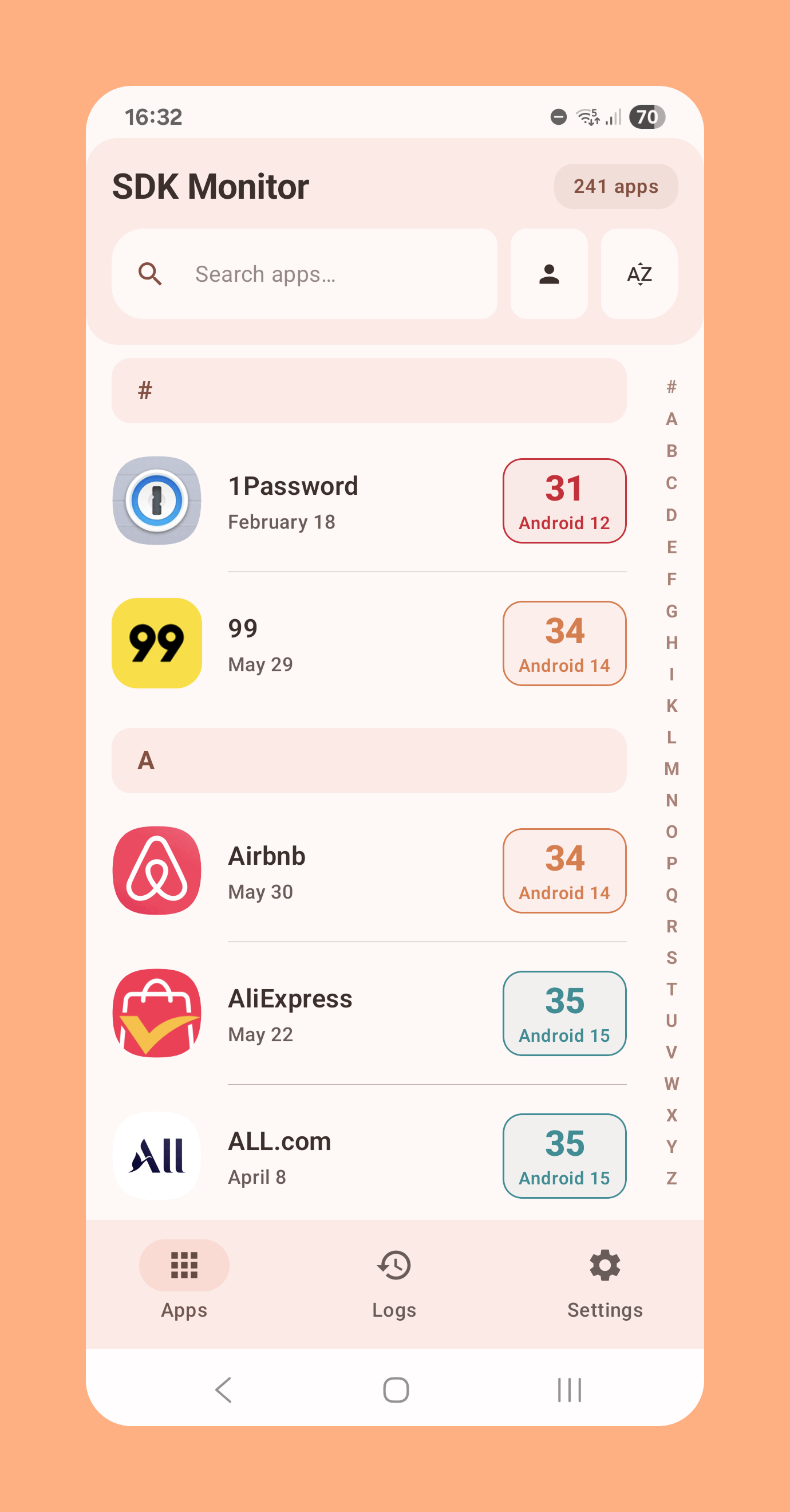 SDKMonitor 界面截图